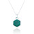 Liga Hexagon Malachite Pendant & Chain - Silver