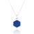 Liga Hexagon Lapis Pendant & Chain - Silver