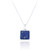 Liga Square Lapis Pendant & Chain - Silver
