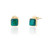 Liga Square Malachite Stud Earrings - Gold