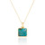 Liga Square Turquoise Pendant & Chain - Gold