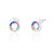 Elina Circle Stud Earrings - Rainbow