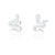 Vela C.Z Snake Stud Earrings - Silver