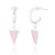 Liga Triangle Rose Quartz Hoop Earrings - Silver