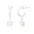 Liga Square Mother of Pearl Hoop Earrings - Silver