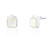 Liga Square Mother of Pearl Stud Earrings - Silver