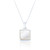 Liga Square Mother of Pearl Pendant & Chain - Silver