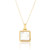 Liga Square Mother of Pearl Pendant & Chain - Gold
