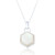 Liga Hexagon Mother of Pearl Pendant & Chain - Silver