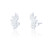Zia C.Z Navette Stud Earrings - Silver