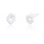 Zia C.Z Heart Bead Stud Earrings - Silver
