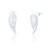 Zia C.Z Feather Stud Earrings - Silver