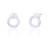 Reece C.Z Open Circle Stud Earrings - Silver