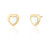 Willow White Opal Heart Stud Earrings - Gold