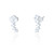 Elina C.Z Climber Stud Earrings - Silver