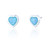 Willow Blue Opal Heart Stud Earrings - Silver