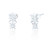 Estelle C.Z Double Star Stud Earrings - Silver