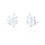 Beata C.Z Leaf Stud Earrings - Silver