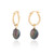 Margeaux Black Pearl Hoop Earrings - Gold