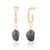 Diana Black Pearl Drop Earrings - Gold