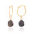 Amaya Black Pearl Hoop Earrings - Gold