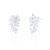 Zia C.Z Leaf Stud Earrings - Silver