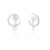 Zia C.Z Cat on Moon Stud Earrings - Silver