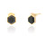 Liga Hexagon Black Onyx Stud Earrings - Gold