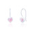 Mila Pink Opal Heart Earrings - Silver