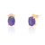 Ria Amethyst Stud Earrings - Gold