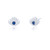 Xenia C.Z Evil Eye Stud Earrings - Silver