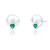 Sorcha Claddagh Heart Stud Earrings - Emerald C.Z