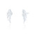 Porto C.Z Feather Stud Earrings - Silver