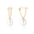 Rennes U-Shaped Pearl Hoop Earrings - Gold