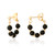Boston Onyx Ball Hoop Earrings - Gold