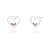 Lyra Ruby C.Z Heart Stud Earrings - Silver