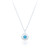 Claro C.Z Round Pendant & Chain - Blue Opal