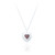 Evita Ruby C.Z Heart Pendant & Chain - Silver