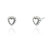 Frill Heart Studs - Silver (5 PAIR PACK)