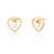Vari Heart Pearl Stud Earrings - Gold