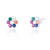 Luisa C.Z Flower Stud Earrings - Rainbow