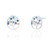 Luisa C.Z Tree of Life Stud Earrings - Rainbow