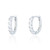 Ortia C.Z Oval Heart Huggie Hoop Earrings - Silver