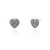 Eska Marcasite Heart Stud Earrings - Silver