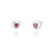 Eska Ruby C.Z Heart Stud Earrings - Silver