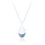 Eska Sapphire C.Z Pebble Pendant & Chain - Silver