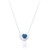 Eska Sapphire C.Z Heart Pendant Necklace - Silver