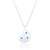 Eska Sapphire C.Z Disc Pendant & Chain - Silver