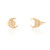 Zeyna C.Z Moon Stud Earrings - Gold