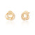 Zeyna C.Z Love Knot Stud Earrings - Gold